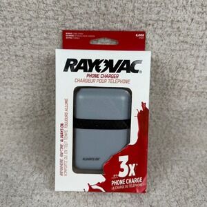 Rayovac PS93GY Always On 6000 mAh Portable Phone Charger Power Bank Grey 2 USB